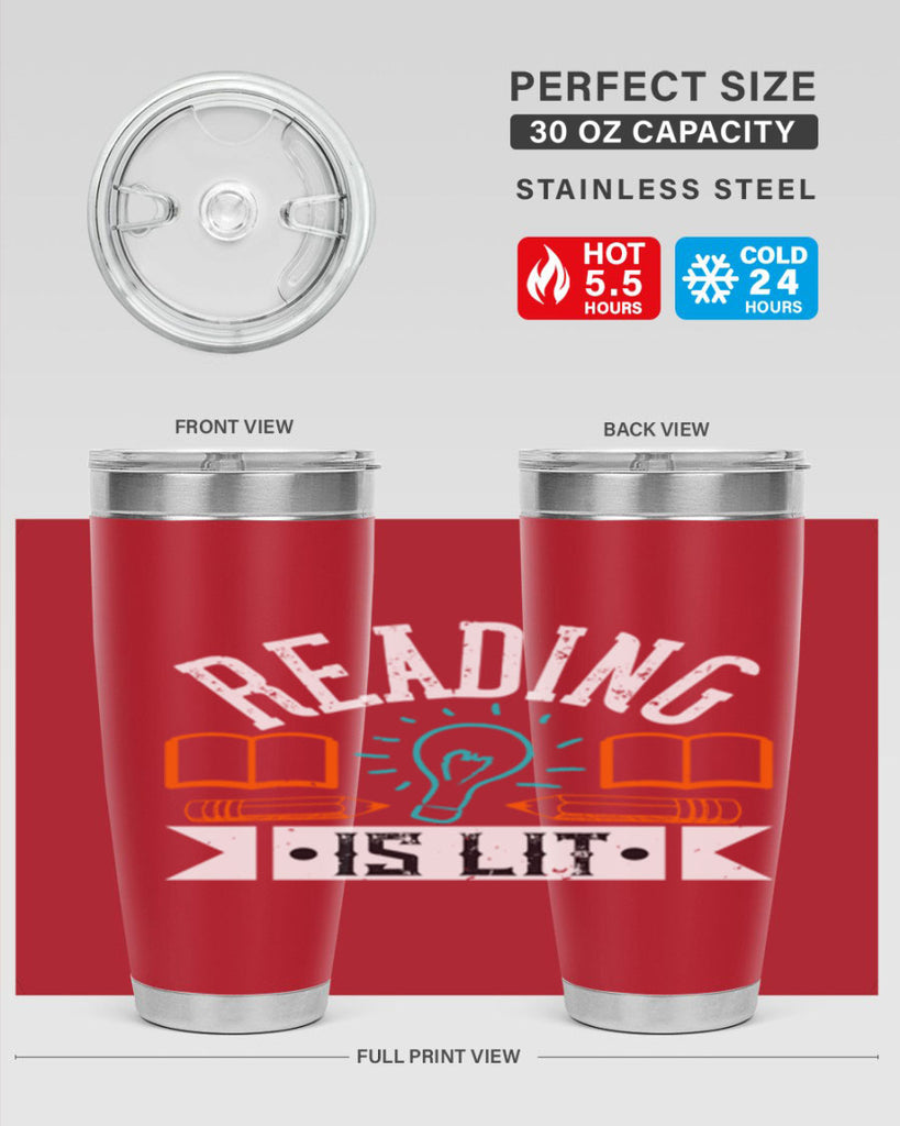 Reading is lit Style 24#- teacher- tumbler