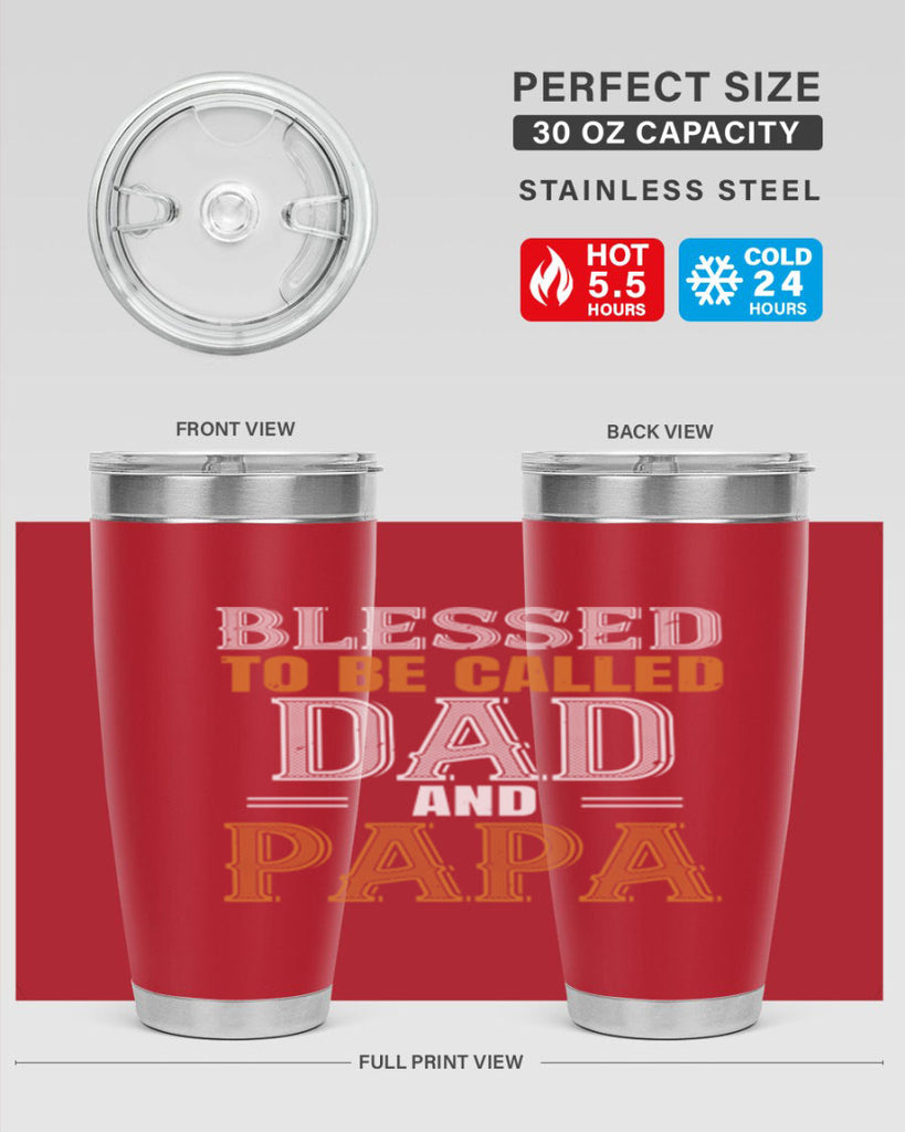 blessed to be called dad and papa 45#- grandpa - papa- Tumbler