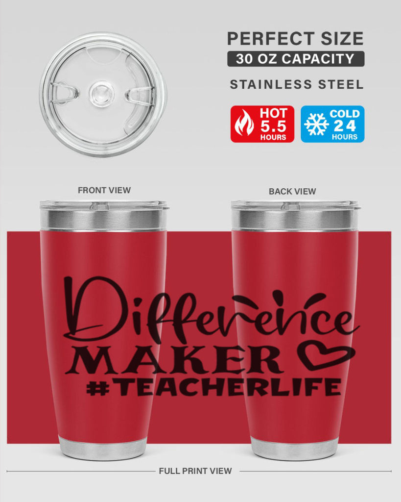 difference maker teacherlife Style 185#- teacher- tumbler
