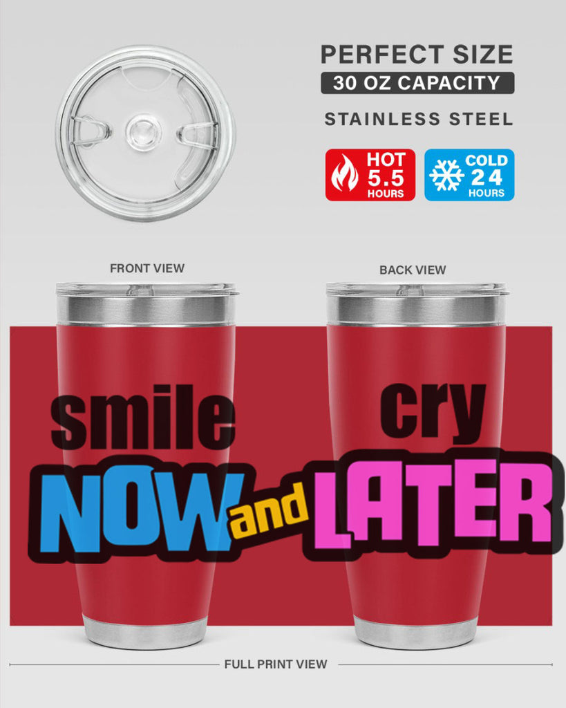 smile now and cry later 31#- black words phrases- Cotton Tank