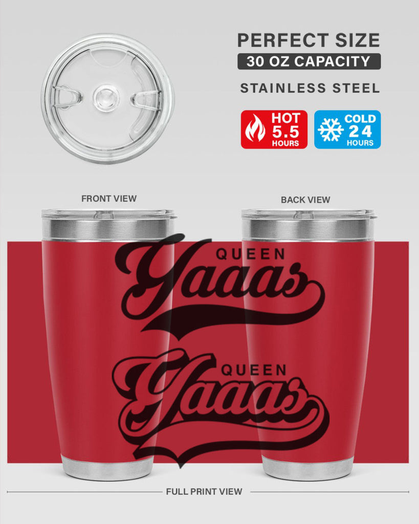 yaaas queen script 6#- black words phrases- Cotton Tank