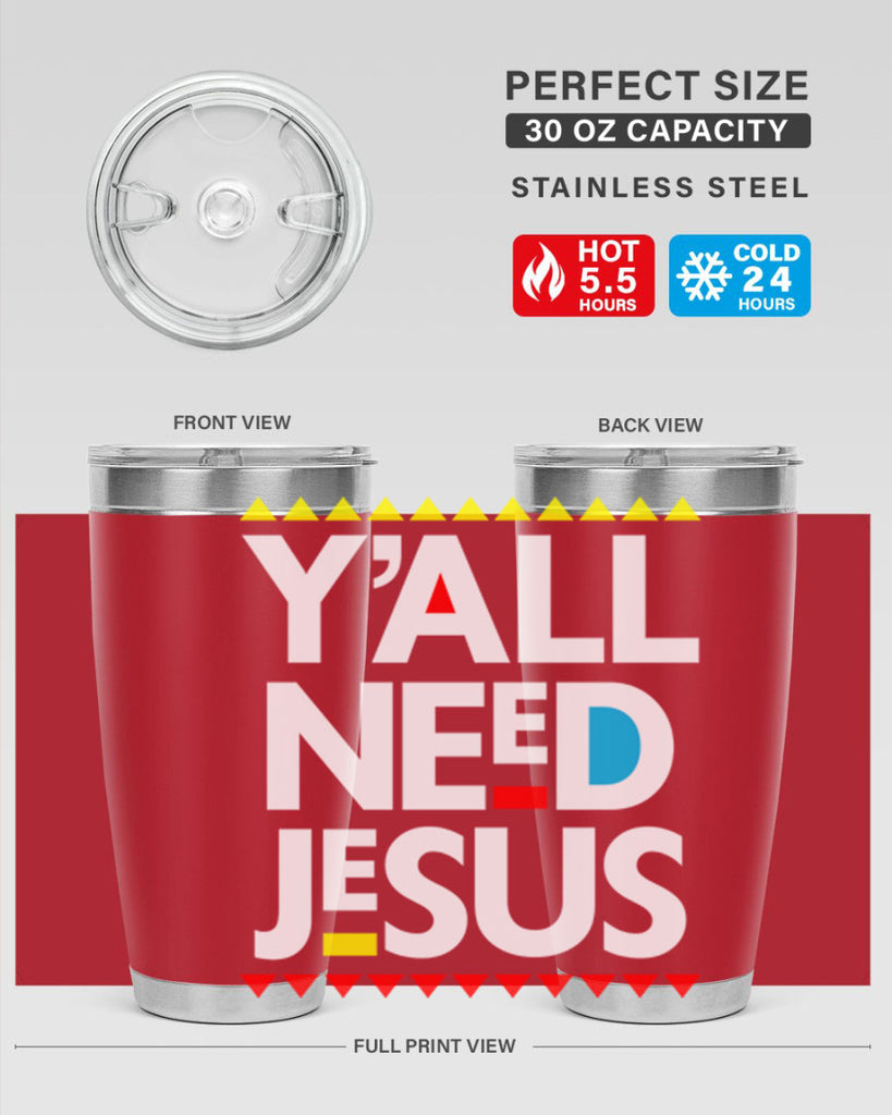 yall need jesus 4#- black words phrases- Cotton Tank