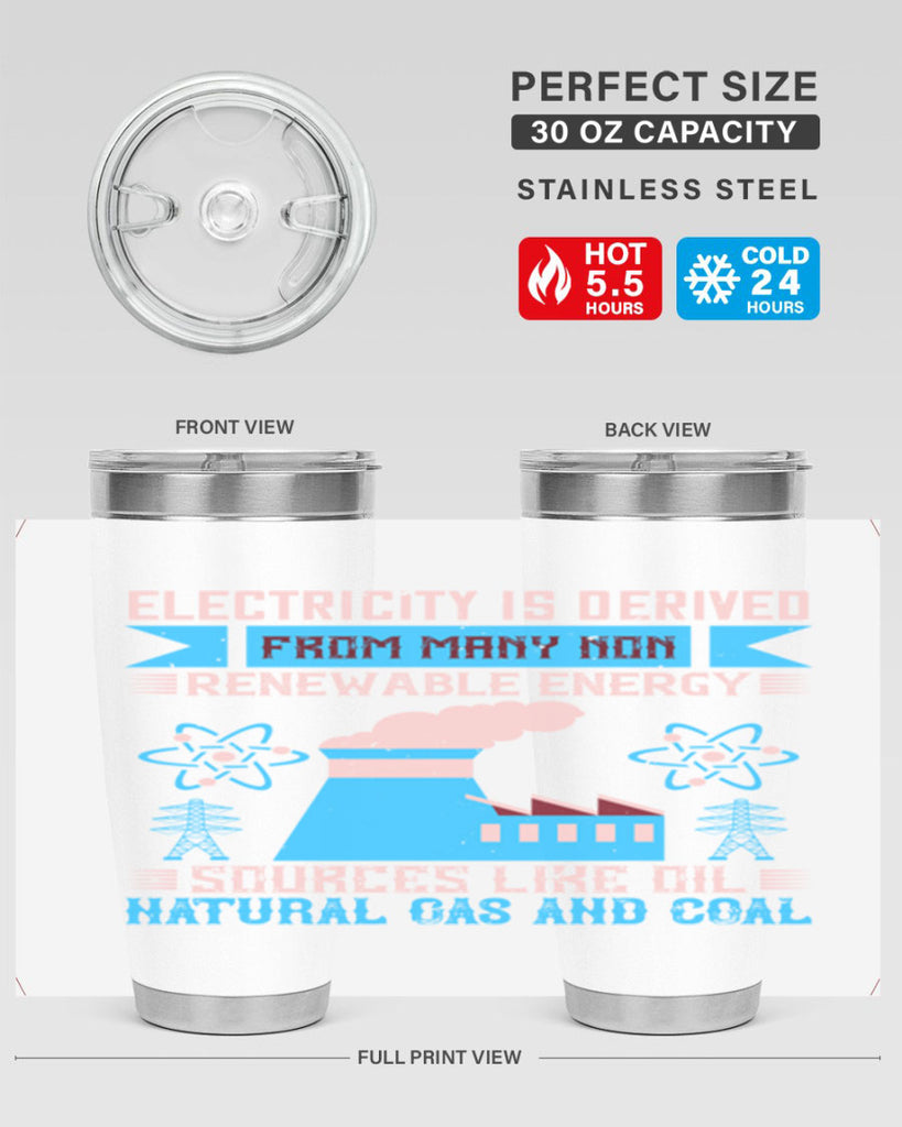 Electricity is derived from many nonrenewable and coal Style 47#- electrician- tumbler