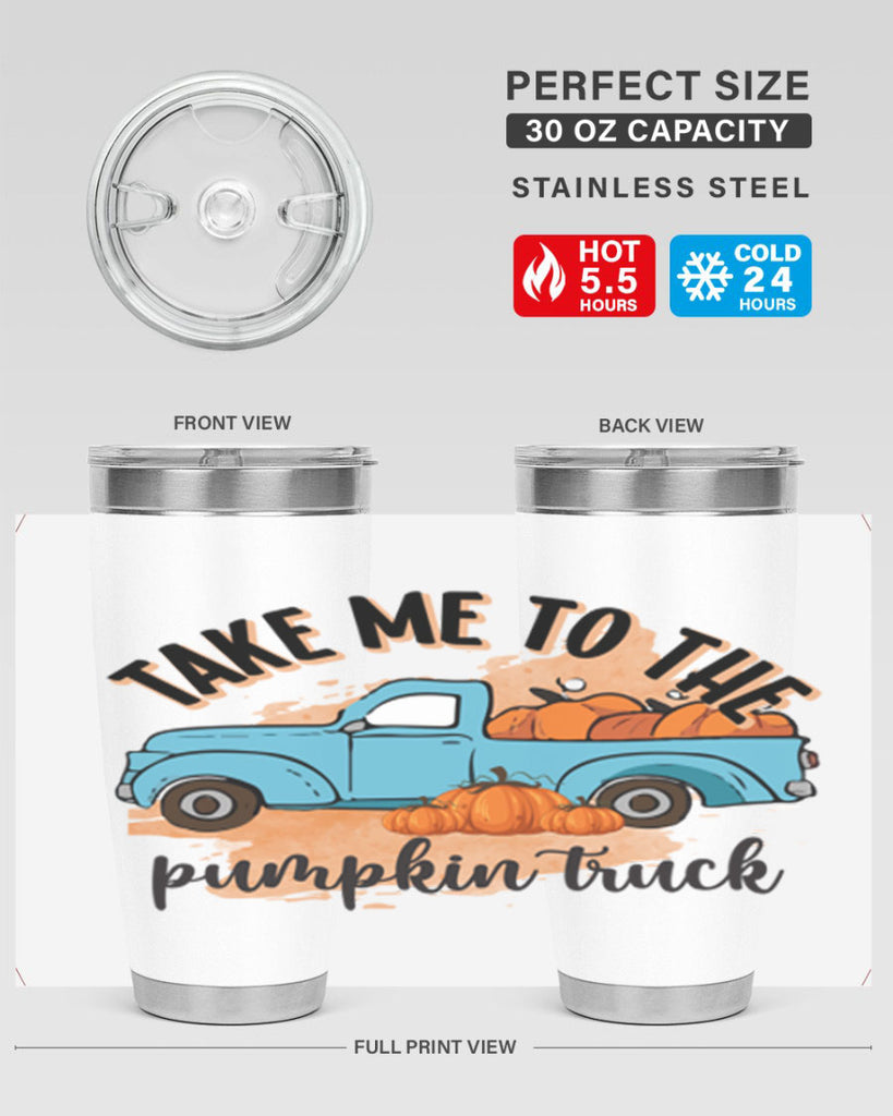 Fall Pumpkin Truck 128#- fall- Tumbler