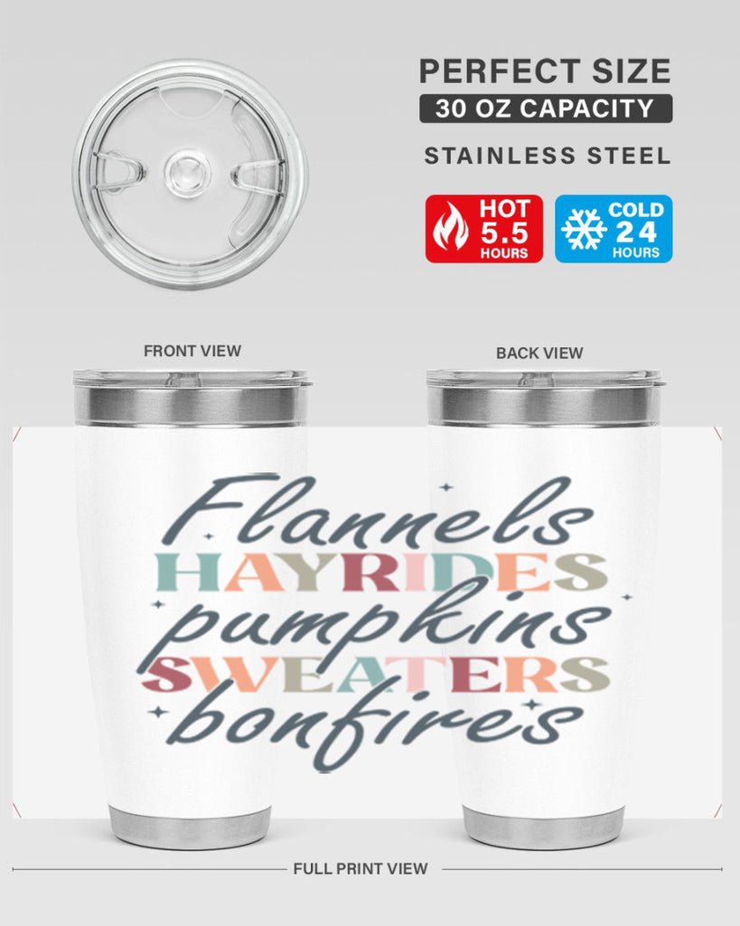 Flannels Hayrides Pumpkins Sweaters Bonfires 184#- fall- Tumbler