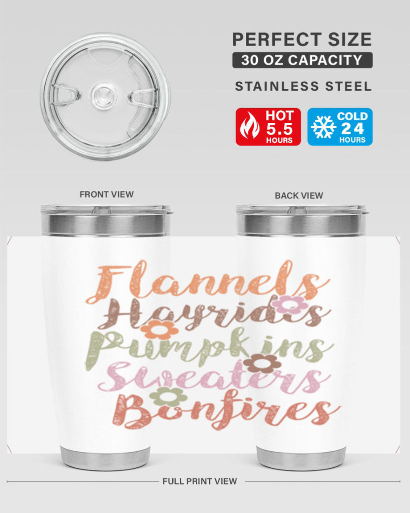 Flannels Hayrides Pumpkins Sweaters Bonfires 185#- fall- Tumbler