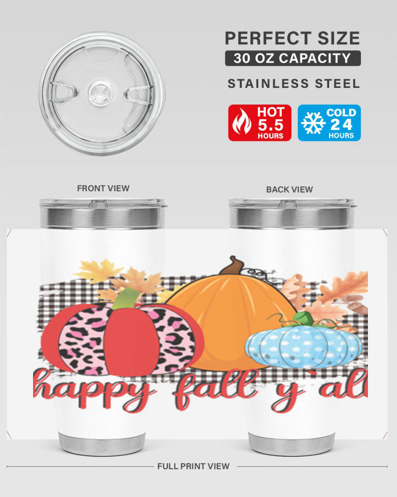 Happy Fall Yall Leopard 229#- fall- Tumbler