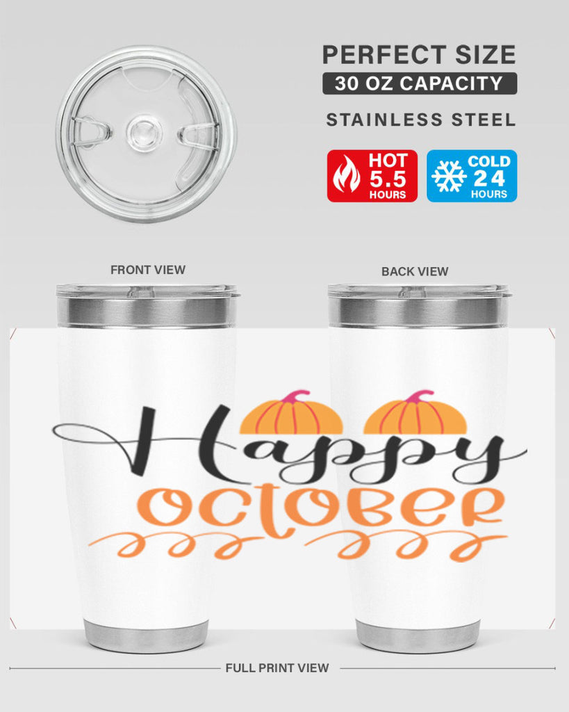 Happy October 238#- fall- Tumbler