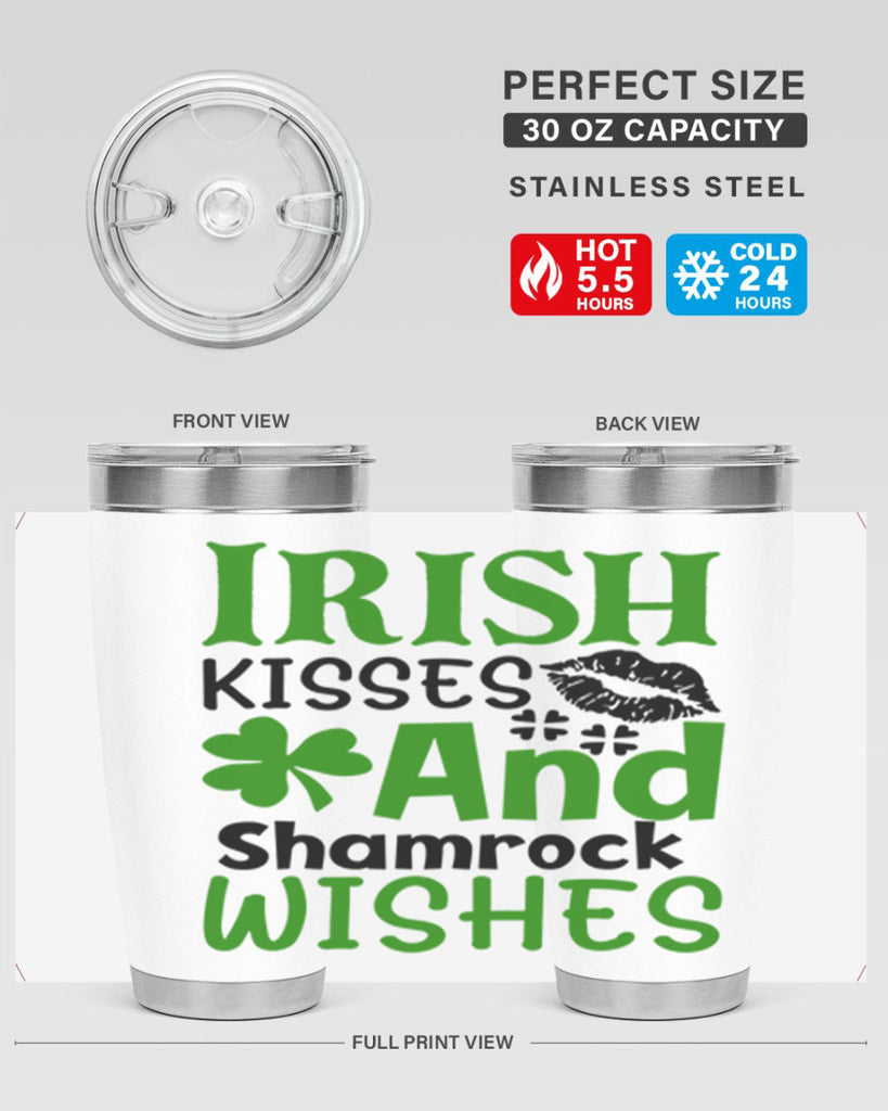 Irish Kisses And Shamrock Wishes Style 156#- St Patricks Day- Tumbler