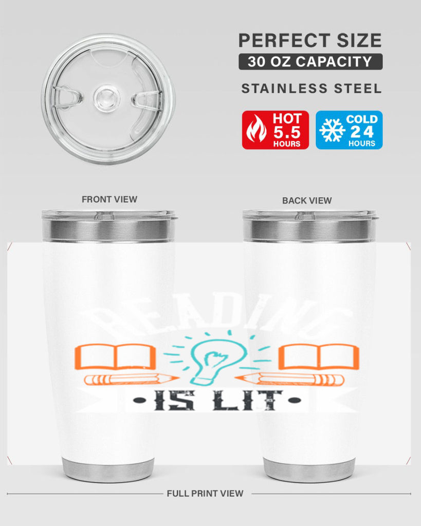 Reading is lit Style 24#- teacher- tumbler