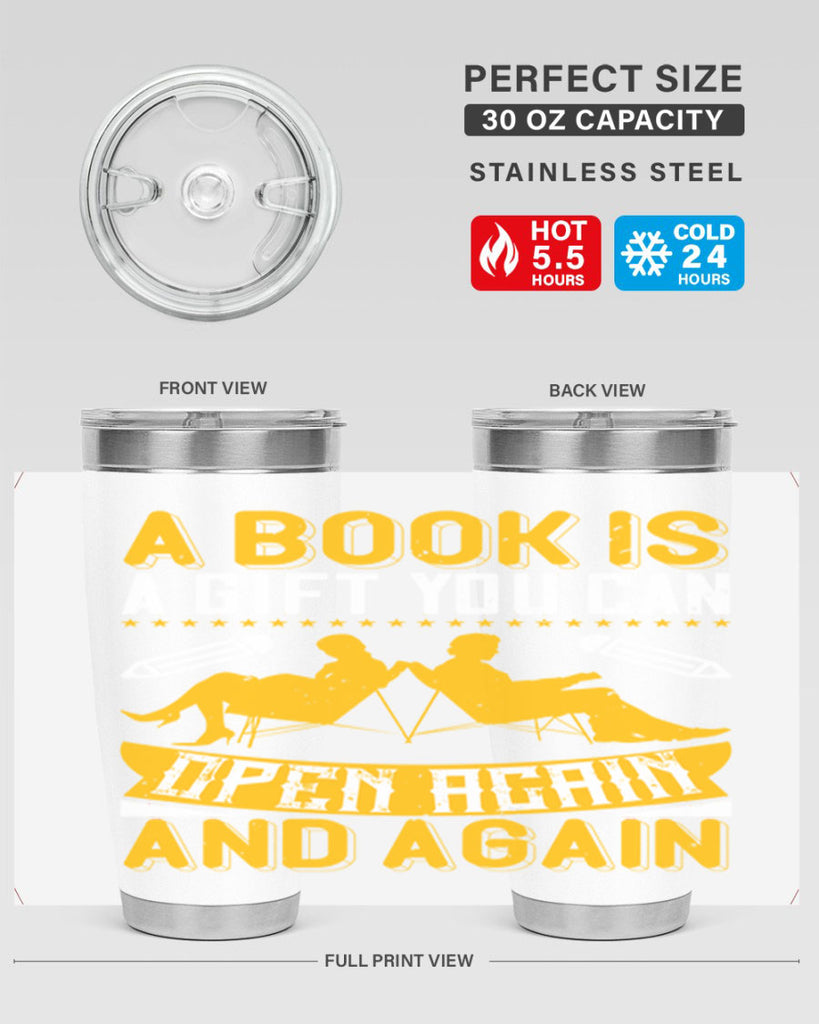 a book is a gift you can open again and again 80#- reading- Tumbler