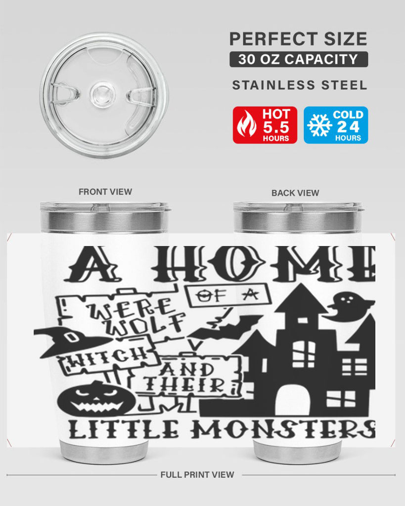 a home of a were wolf witch and their little monsters 96#- halloween- Tumbler