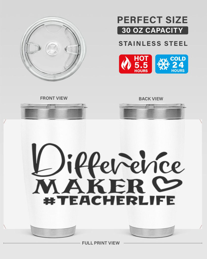 difference maker teacherlife Style 185#- teacher- tumbler