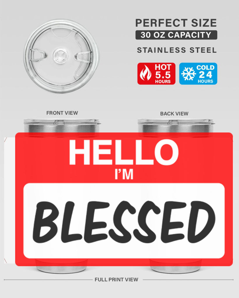 hello im blessed 133#- black words phrases- Cotton Tank