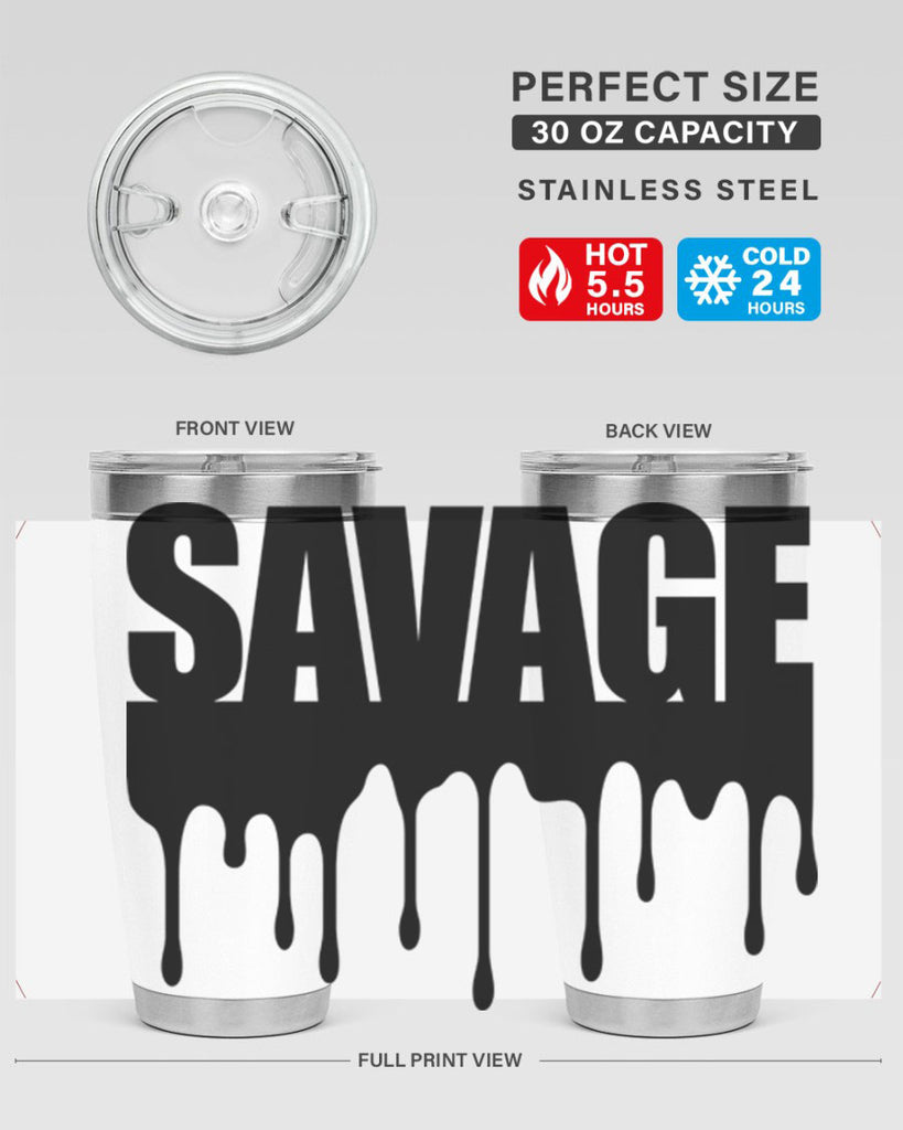 savage drip 41#- black words phrases- Cotton Tank
