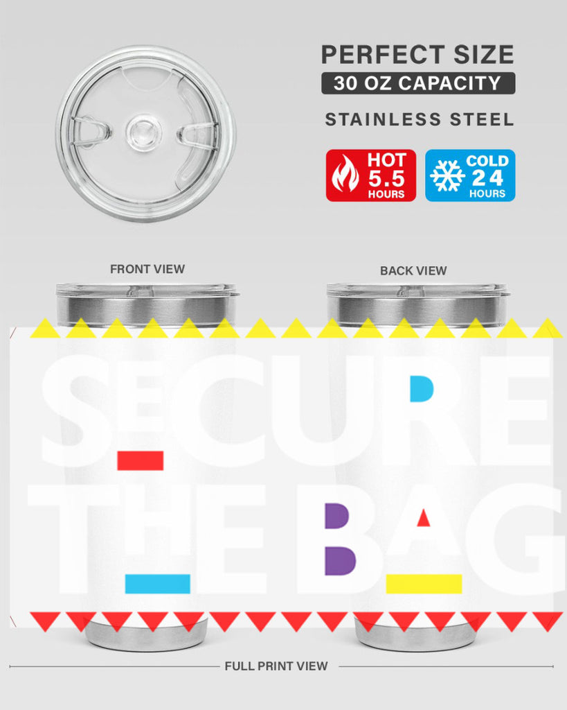 secure the bag 39#- black words phrases- Cotton Tank