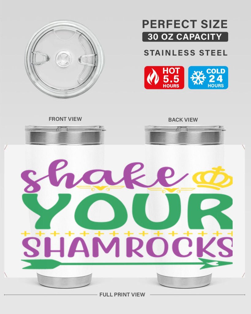 shake your shamrocks 2#- mardi gras- Tumbler