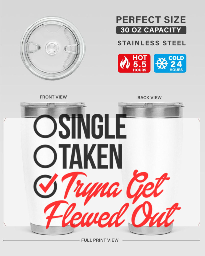 single taken tryna get flewed out 36#- black words phrases- Cotton Tank