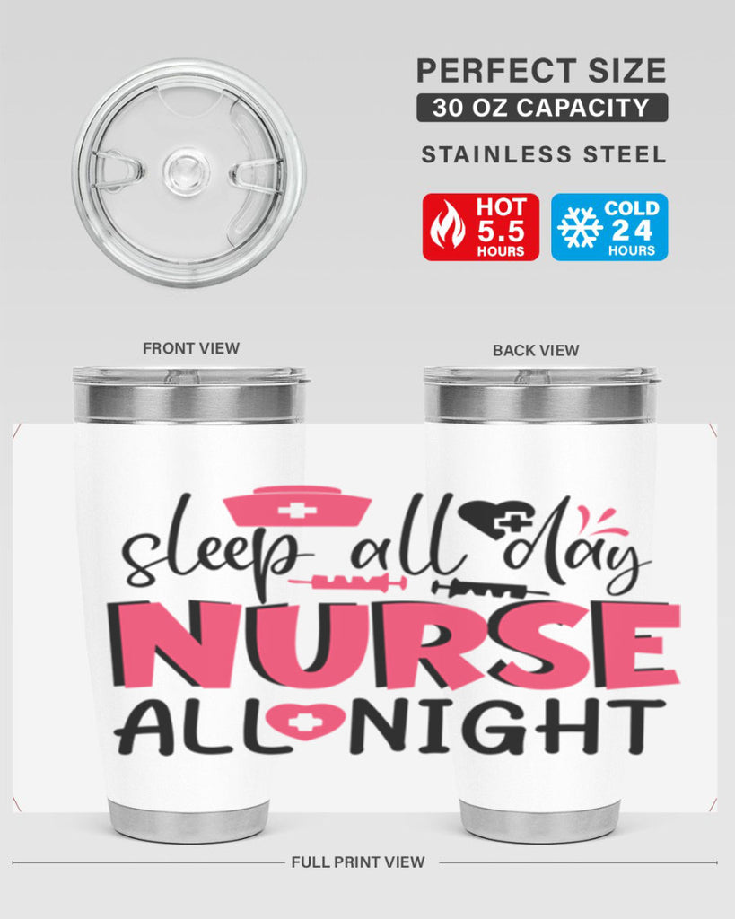 sleep all day nurse all night Style Style 35#- nurse- tumbler