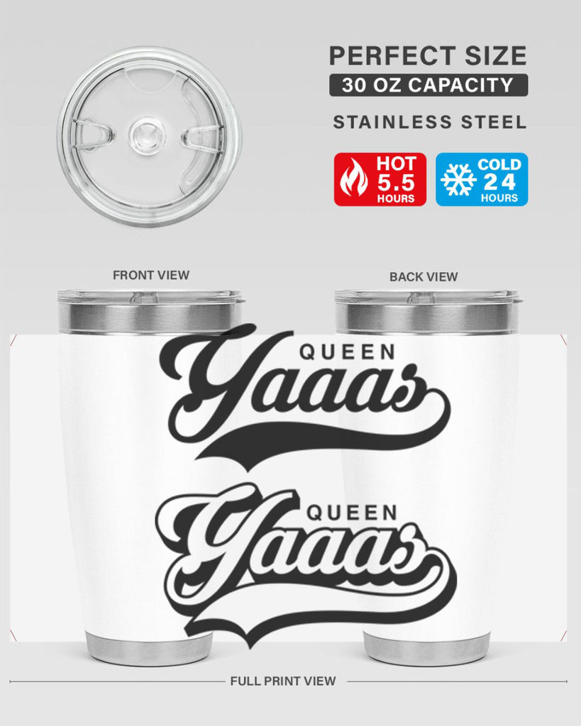 yaaas queen script 6#- black words phrases- Cotton Tank