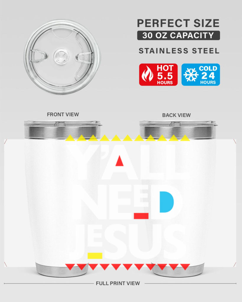 yall need jesus 4#- black words phrases- Cotton Tank