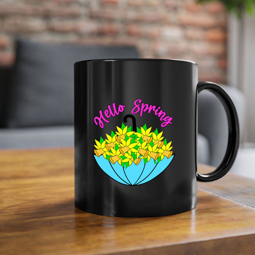 Hello Spring Umbrella Daffodils207#- spring-Mug / Coffee Cup
