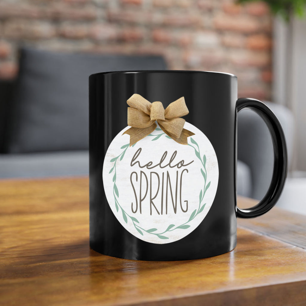 Hello Spring Wreath leaves Mockup209#- spring-Mug / Coffee Cup