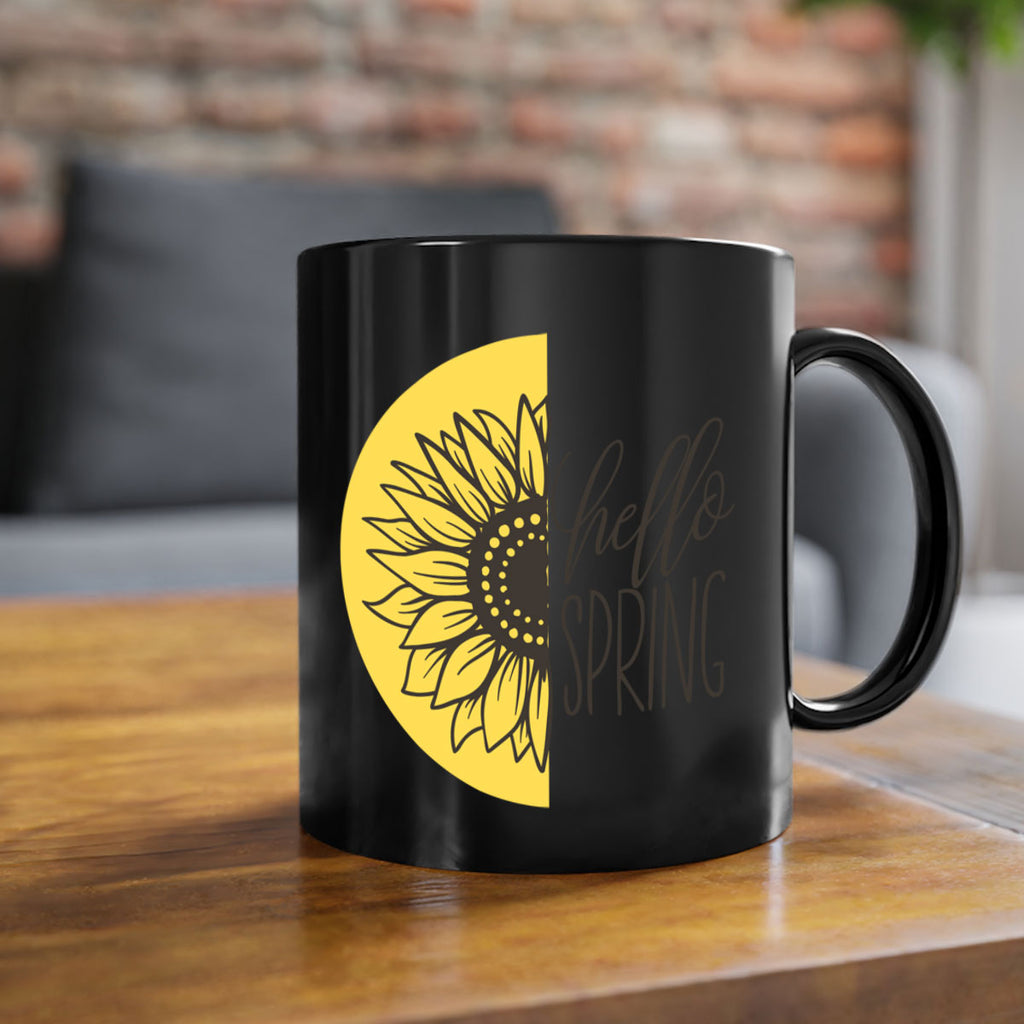 Hello spring half sunflower199#- spring-Mug / Coffee Cup