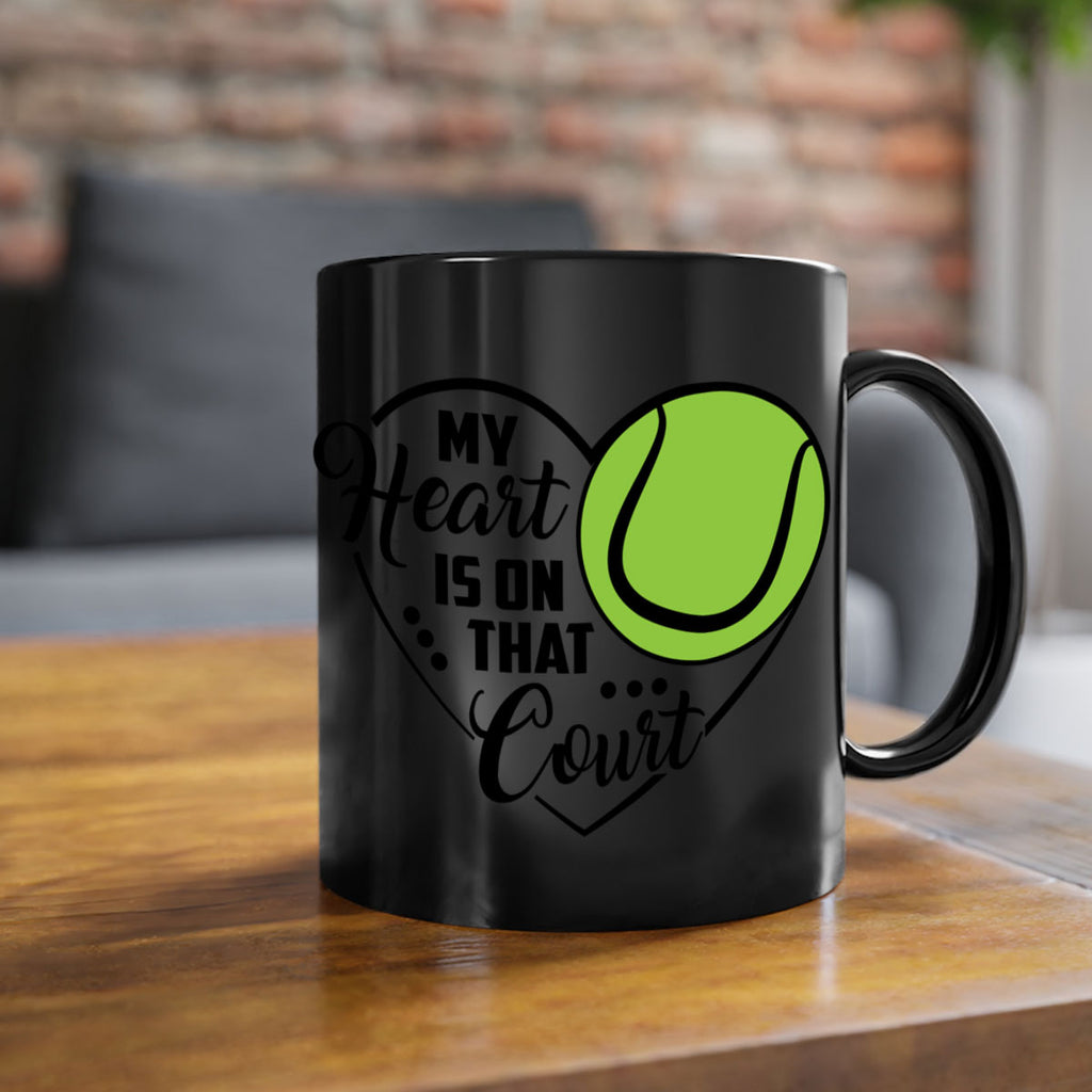 My heart is on that court 640#- tennis-Mug / Coffee Cup