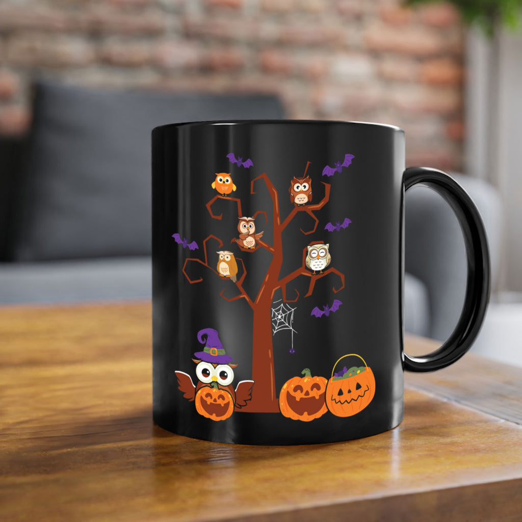 Owl With Pumpkin Halloween Tree A TurtleRabbit 16#- owl-Mug / Coffee Cup