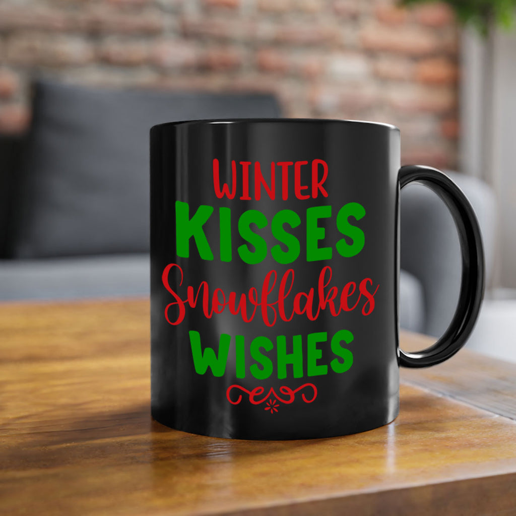 Winter Kisses Snowflakes Wishes 523#- winter-Mug / Coffee Cup
