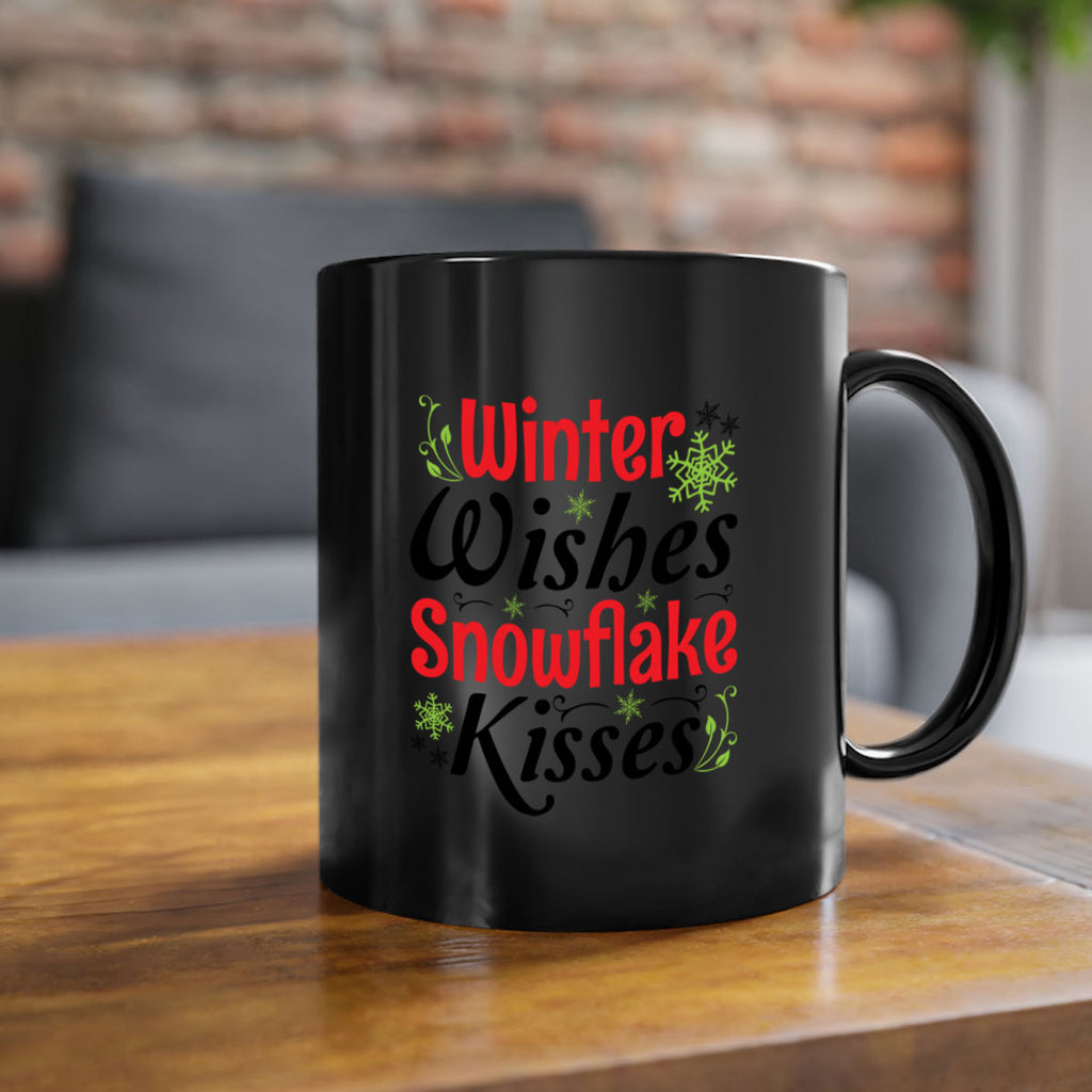 Winter Wishes Snowflake Kisses 568#- winter-Mug / Coffee Cup