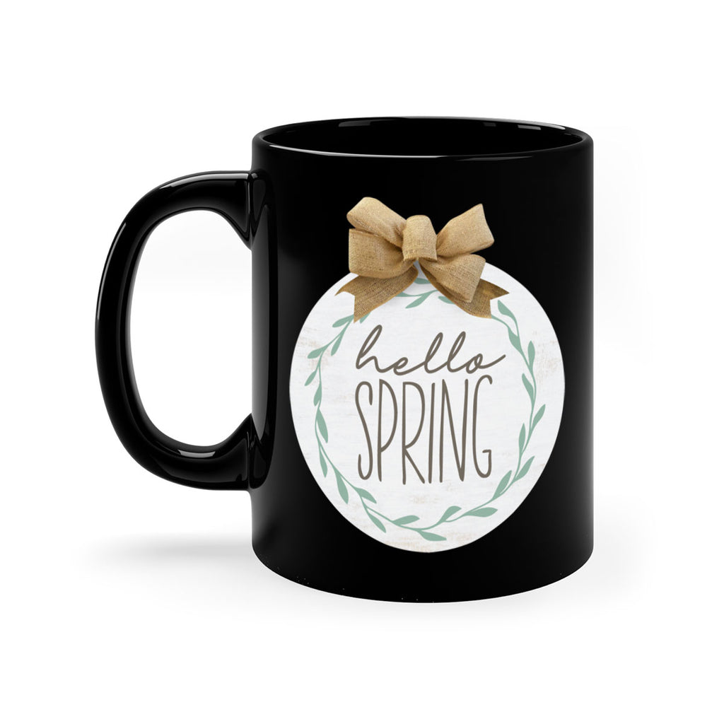 Hello Spring Wreath leaves Mockup209#- spring-Mug / Coffee Cup