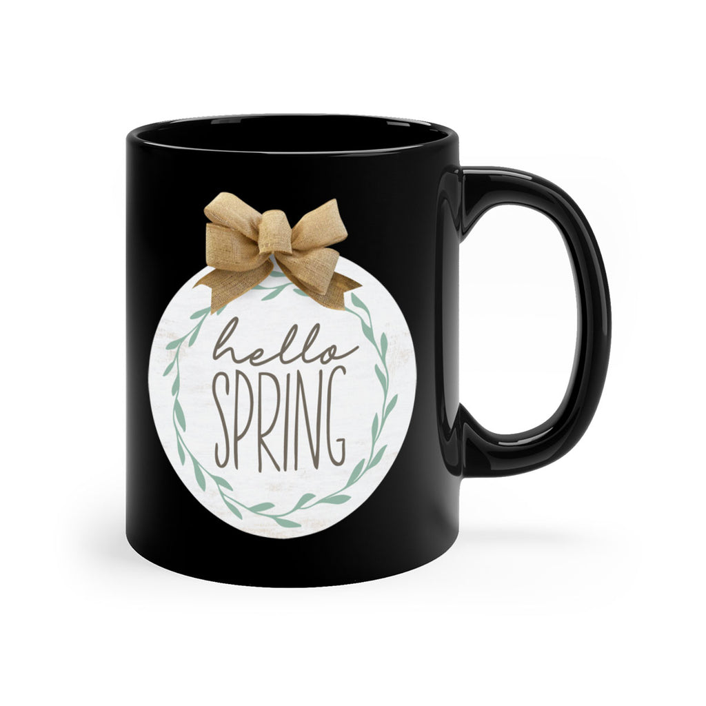 Hello Spring Wreath leaves Mockup209#- spring-Mug / Coffee Cup