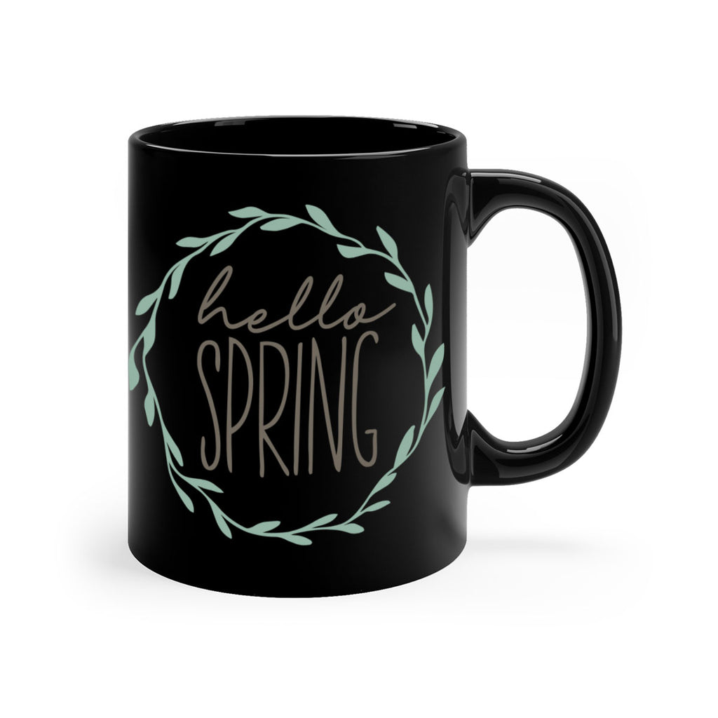 Hello Spring Wreath leaves210#- spring-Mug / Coffee Cup