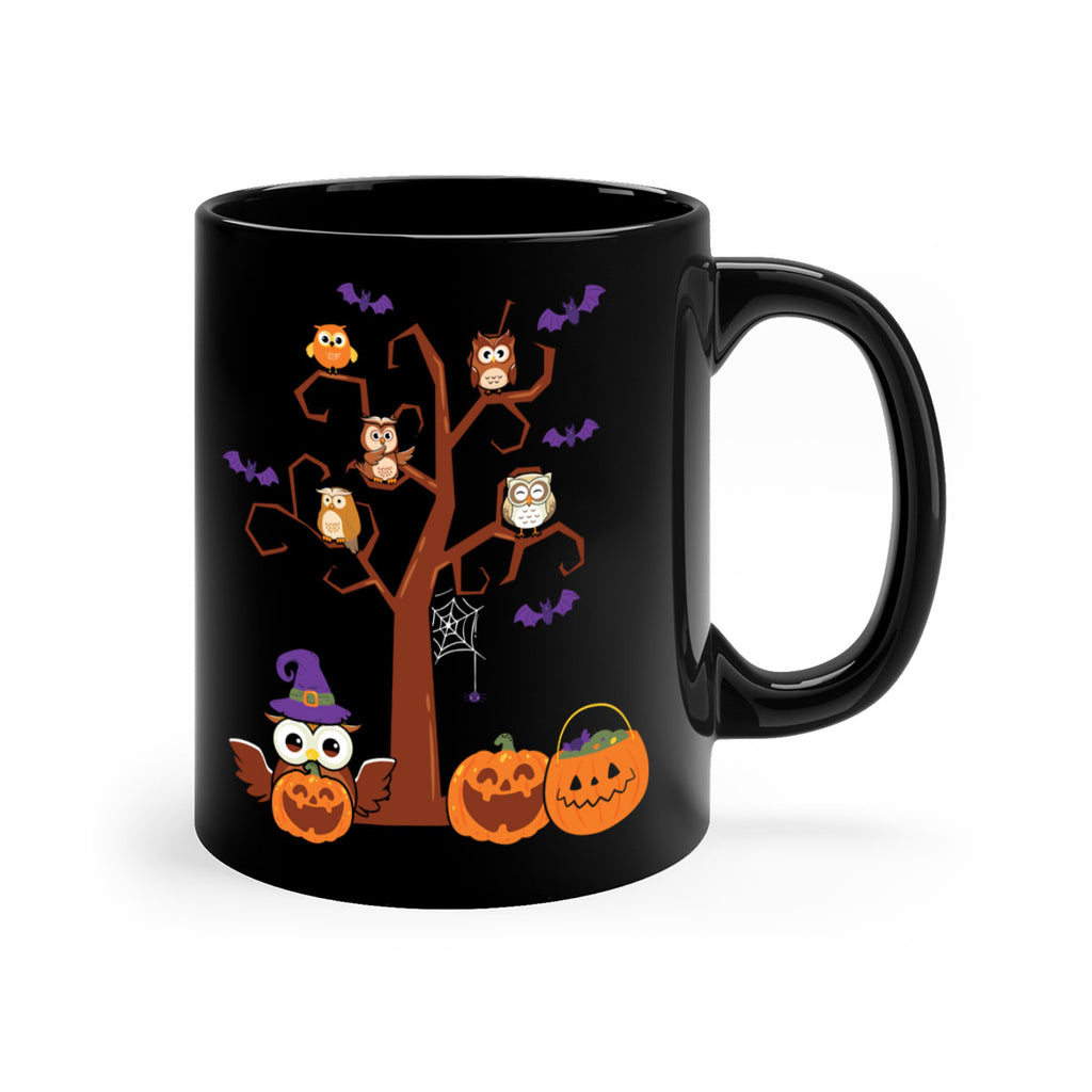 Owl With Pumpkin Halloween Tree A TurtleRabbit 16#- owl-Mug / Coffee Cup