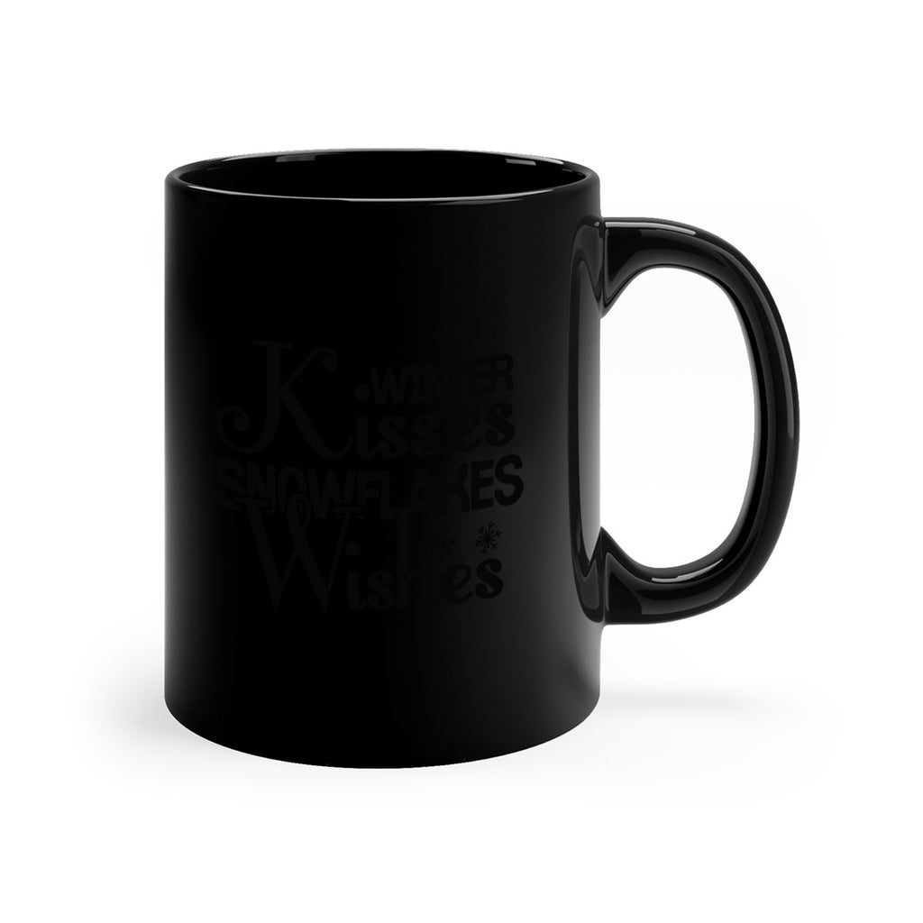 Winter Kisses Snowflakes Wishes 521#- winter-Mug / Coffee Cup