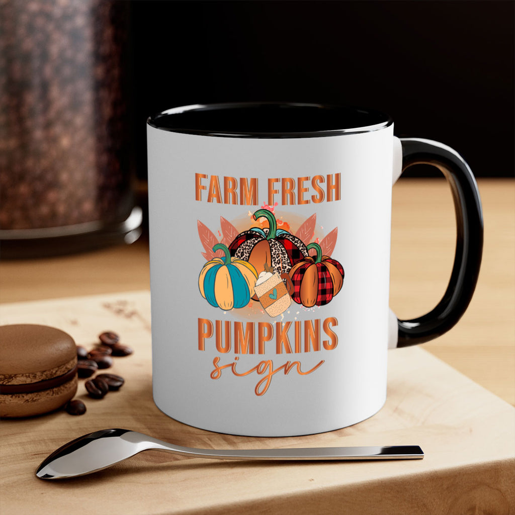 Farm Fresh Pumpkins Sign 175#- fall-Mug / Coffee Cup