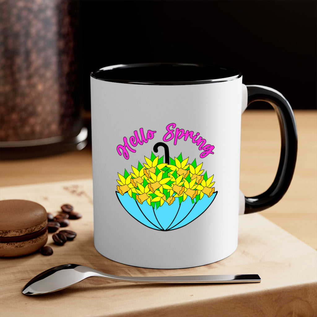Hello Spring Umbrella Daffodils207#- spring-Mug / Coffee Cup