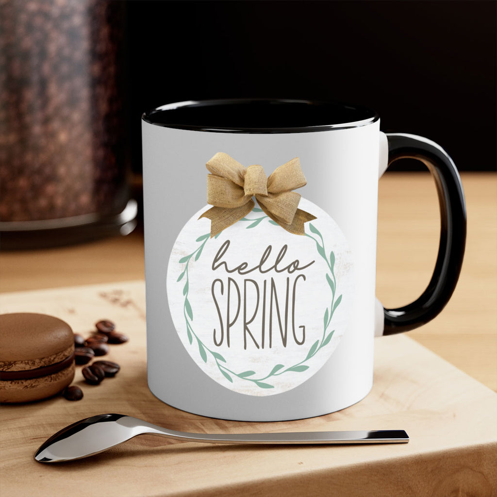Hello Spring Wreath leaves Mockup209#- spring-Mug / Coffee Cup