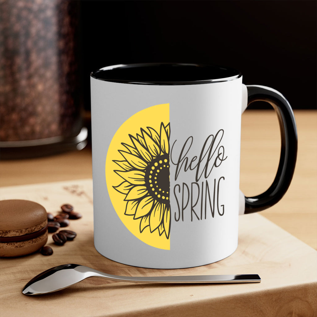 Hello spring half sunflower199#- spring-Mug / Coffee Cup