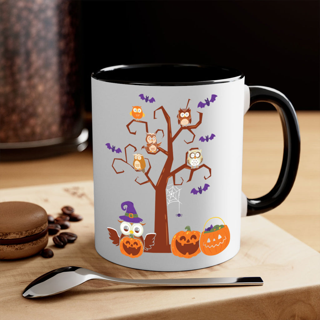 Owl With Pumpkin Halloween Tree A TurtleRabbit 16#- owl-Mug / Coffee Cup