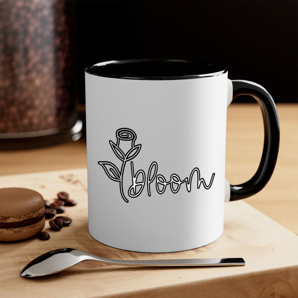 rosebud bloom outline399#- spring-Mug / Coffee Cup