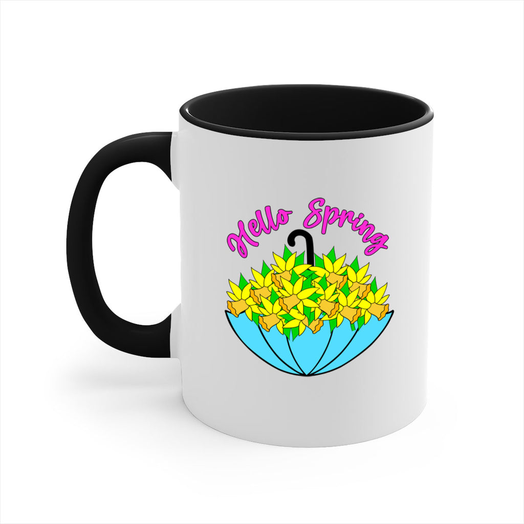 Hello Spring Umbrella Daffodils207#- spring-Mug / Coffee Cup