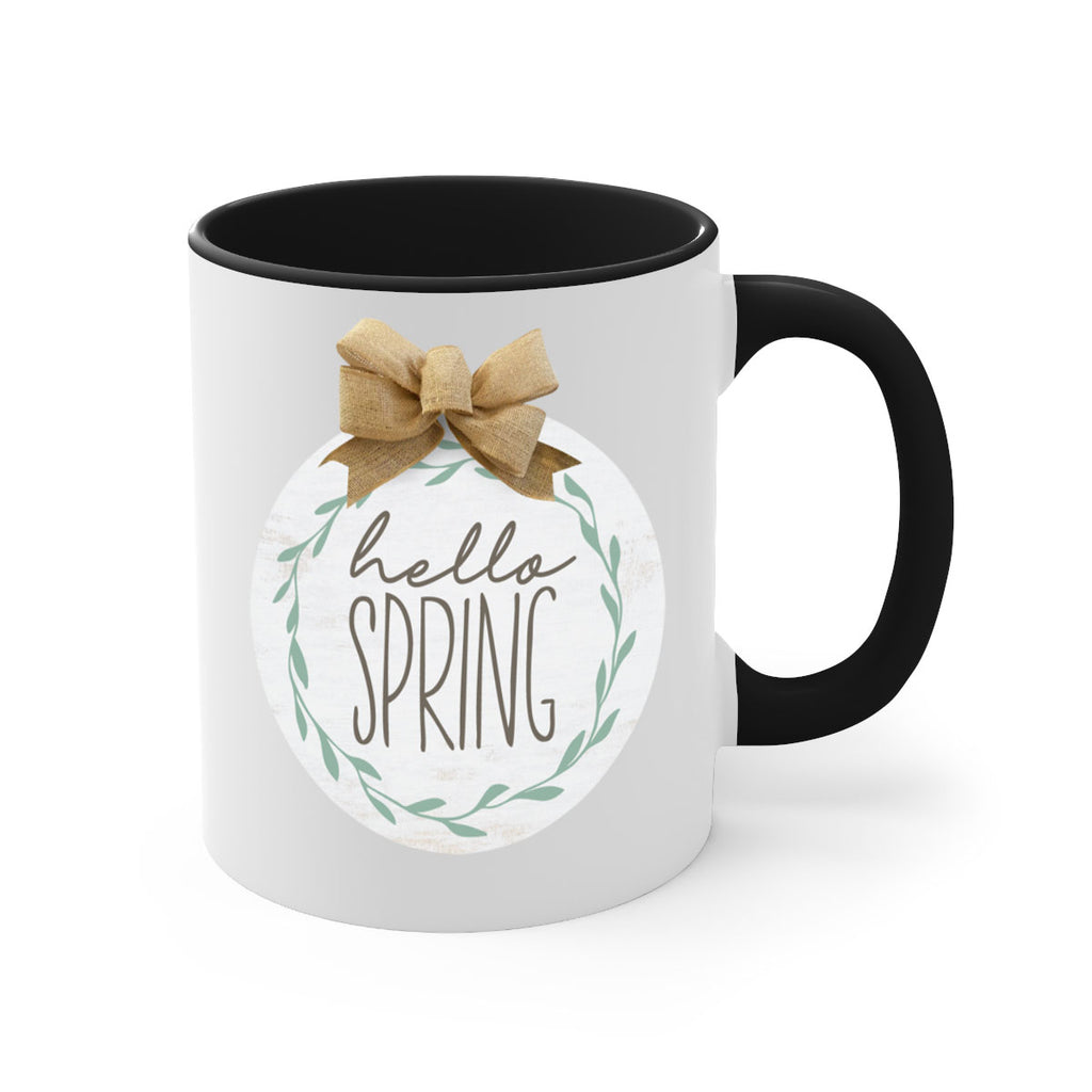 Hello Spring Wreath leaves Mockup209#- spring-Mug / Coffee Cup