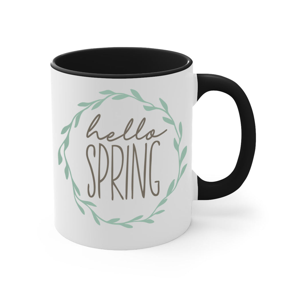 Hello Spring Wreath leaves210#- spring-Mug / Coffee Cup