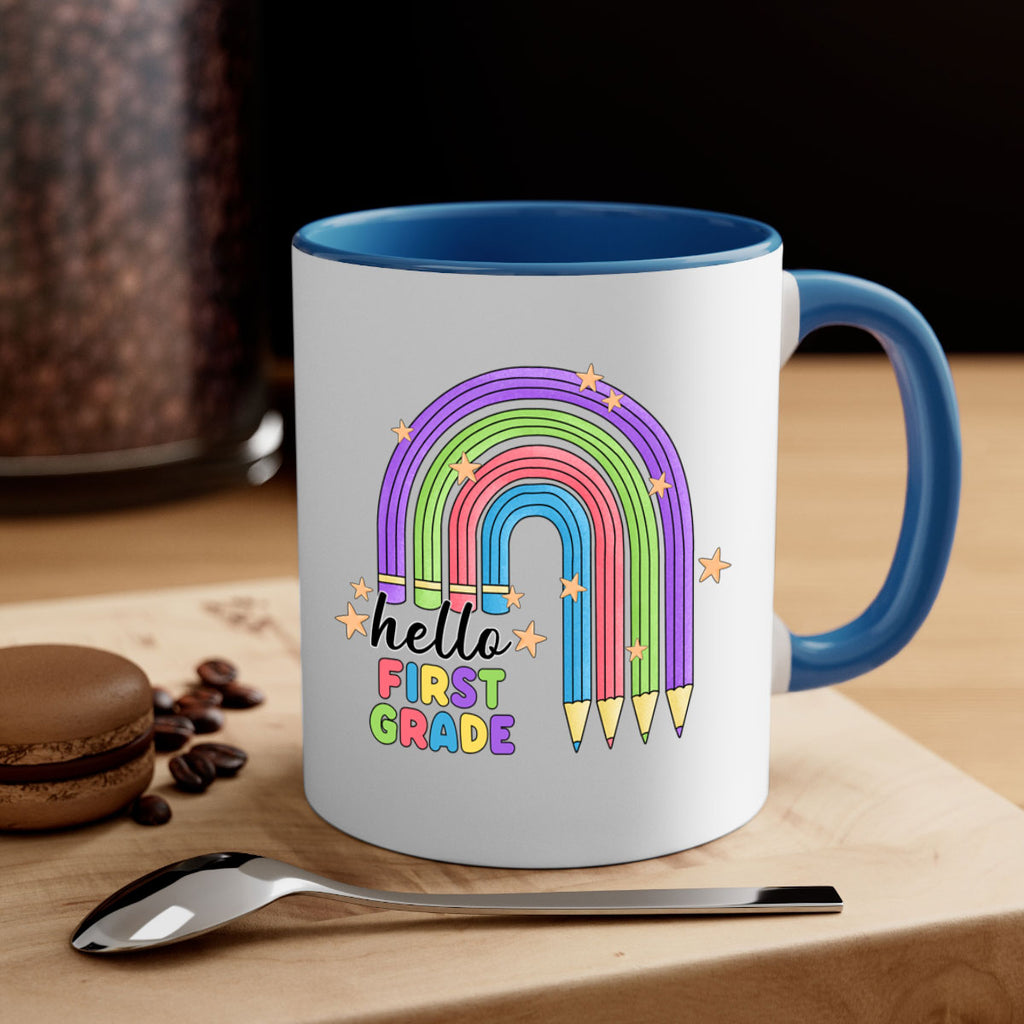 Hello 1st Grade Pencil Rainbow 14#- First Grade-Mug / Coffee Cup