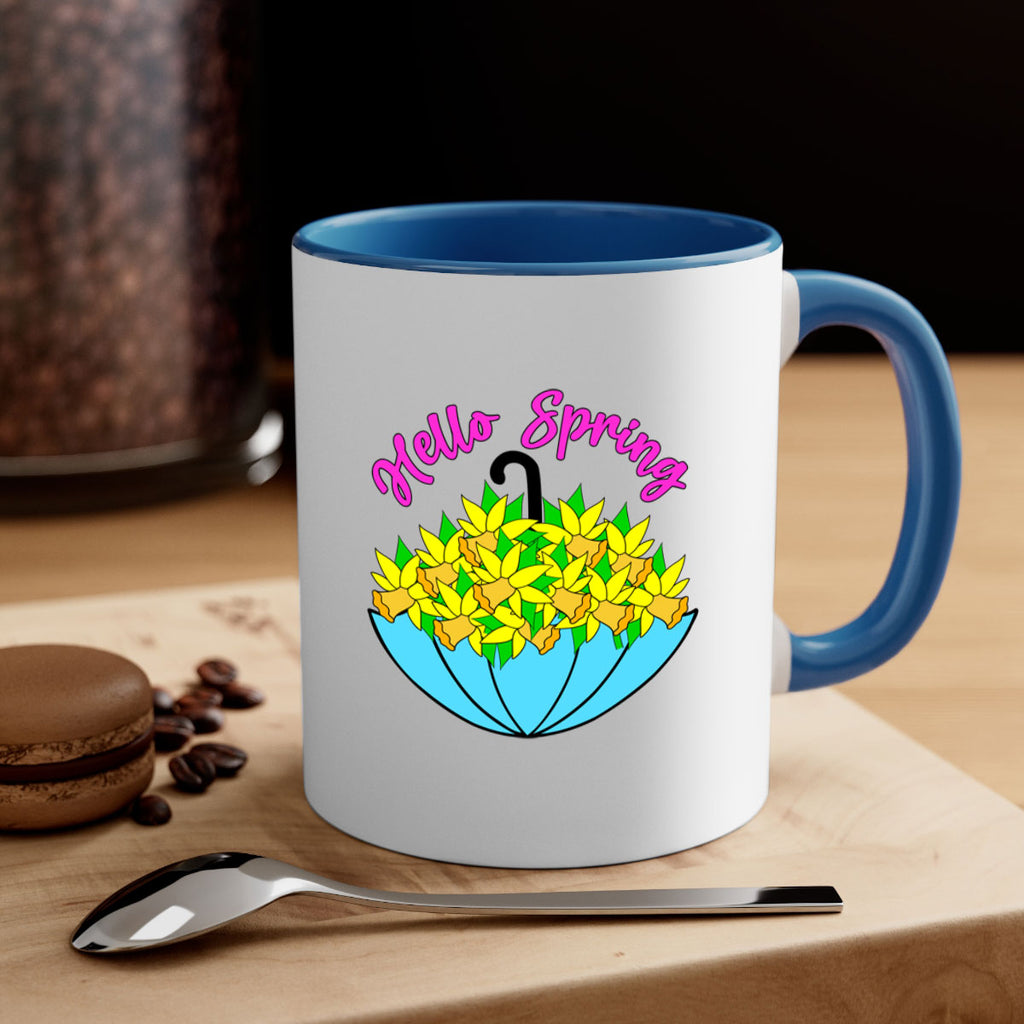 Hello Spring Umbrella Daffodils207#- spring-Mug / Coffee Cup