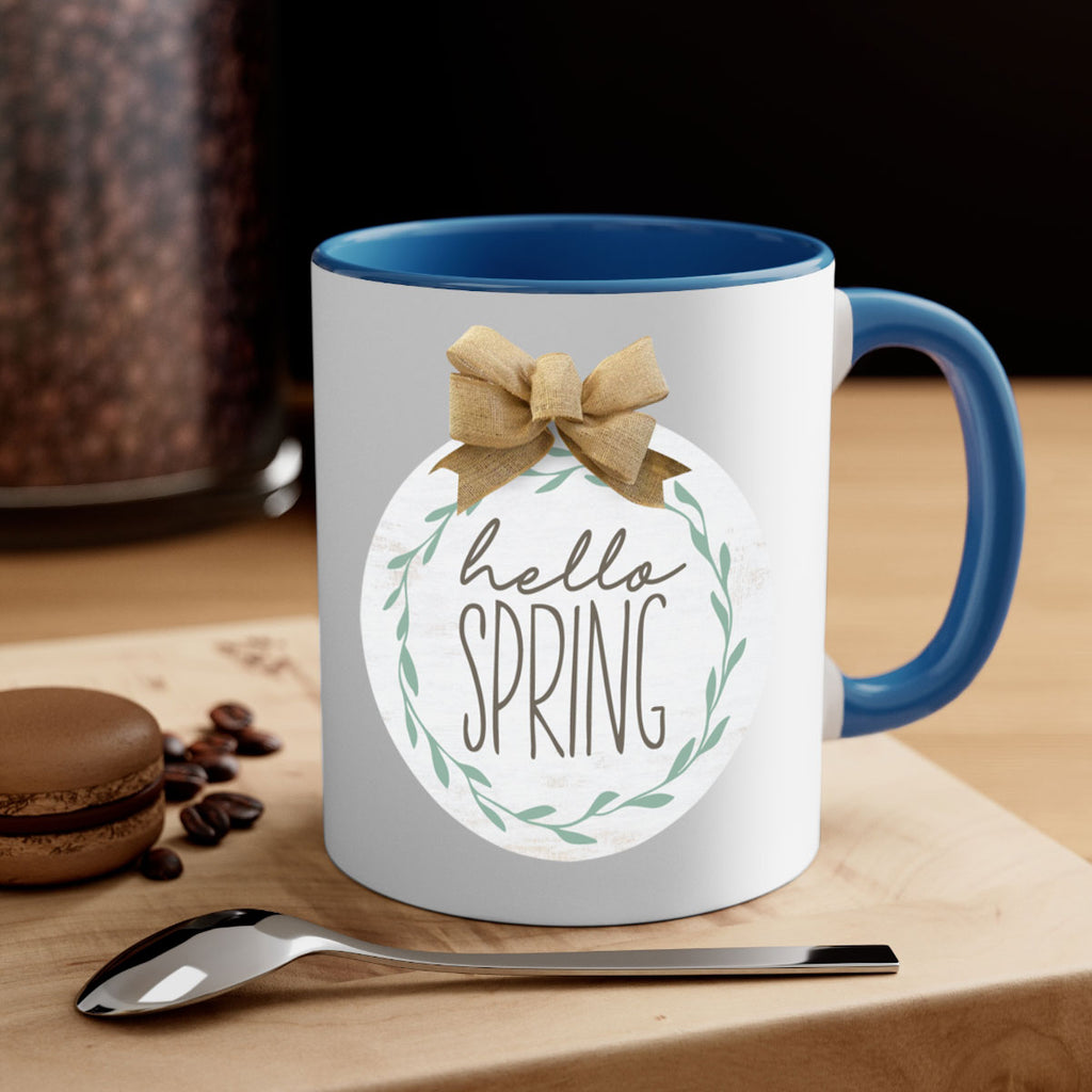Hello Spring Wreath leaves Mockup209#- spring-Mug / Coffee Cup