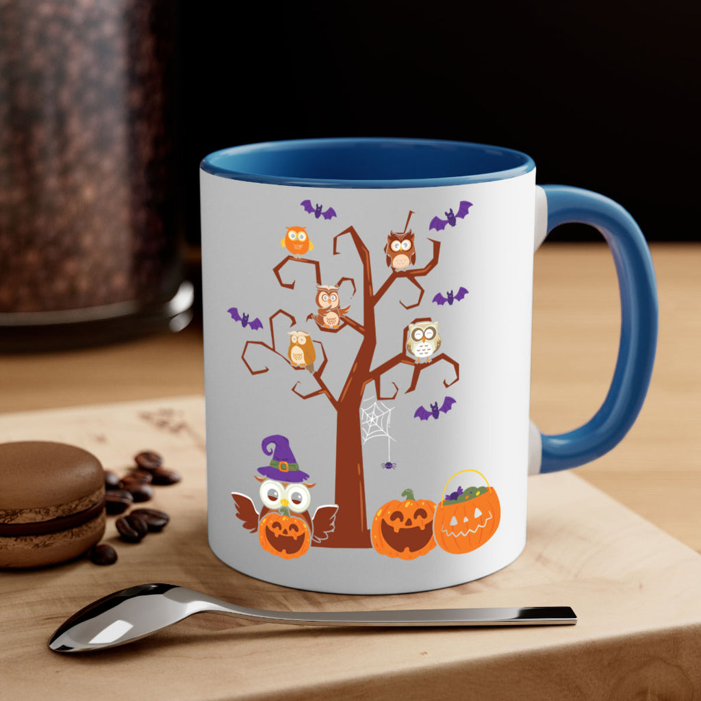 Owl With Pumpkin Halloween Tree A TurtleRabbit 16#- owl-Mug / Coffee Cup